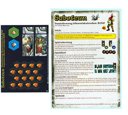 AMIGO Saboteur: Brettspiel Adventskalender 2016 Promo (German Import) 1 AMIGO Saboteur: Brettspiel Adventskalender 2016 Promo (German Import)
