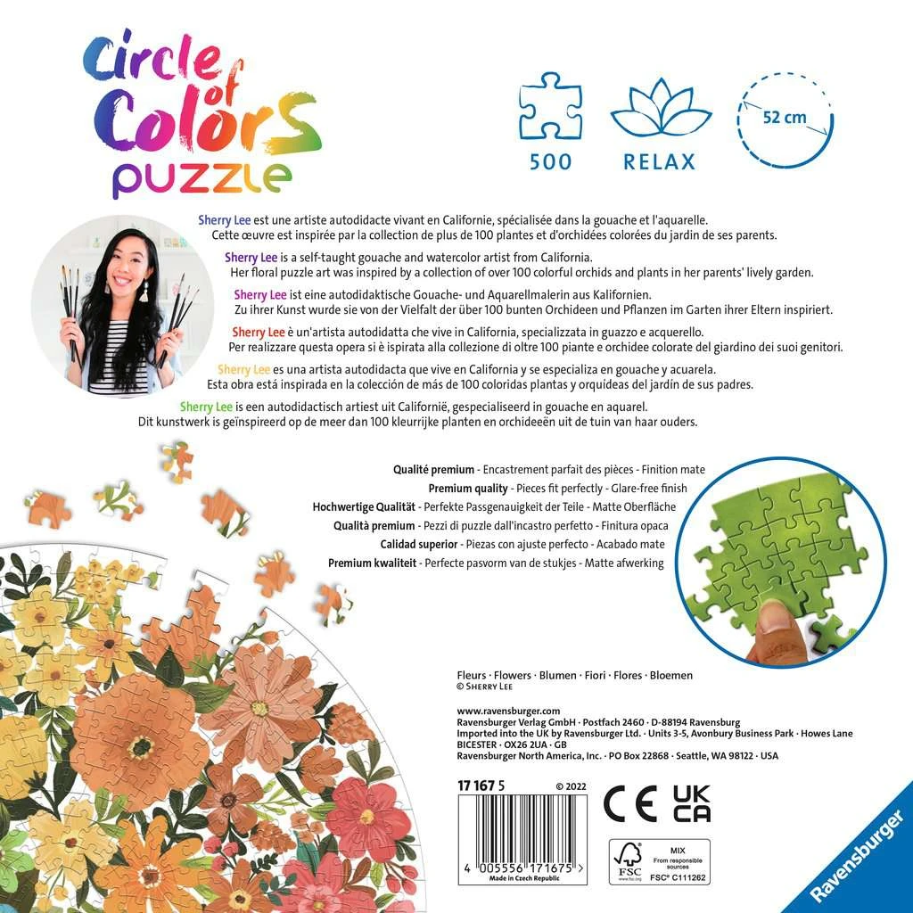 Puzzle - Ravensburger - Circle Of Colors - Flowers (500 Pieces) May 16-22, 2022 3 Puzzle - Ravensburger - Circle Of Colors - Flowers (500 Pieces) May 16-22, 2022