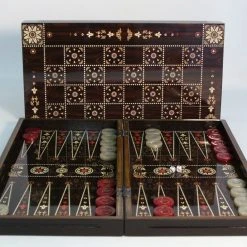 WorldWise Imports Backgammon Set: 19" Floral Decoupage Board Games