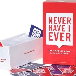 INI Board Games Never Have I Ever: The Card Game Of Poor Life Decisions