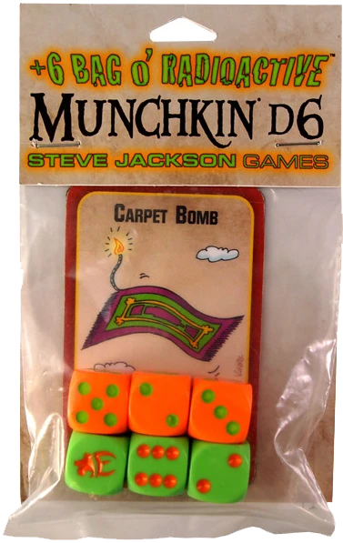 Steve Jackson Games Board Games '+6 Bag O' Radioactive Munchkin D6 1 Steve Jackson Games Board Games '+6 Bag O' Radioactive Munchkin D6