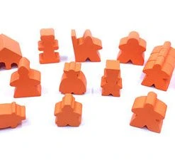 MeepleSource - 19-Piece Set Of Orange Meeples (Compatible With Carcassonne & Expansions)
