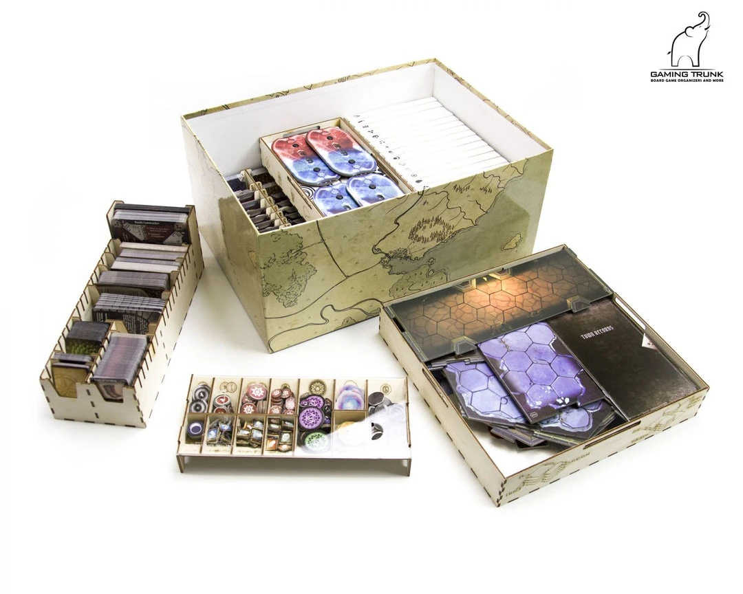Gaming Trunk - Gloom Tavern Organizer For Gloomhaven With Forgotten Circles (Natural Unstained) 1 Gaming Trunk - Gloom Tavern Organizer For Gloomhaven With Forgotten Circles (Natural Unstained)