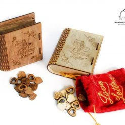 Gaming Trunk - Secret Letter Case And 14 Wooden Heart Tokens For Love Letter (Walnut) 10 Gaming Trunk - Secret Letter Case And 14 Wooden Heart Tokens For Love Letter (Walnut)