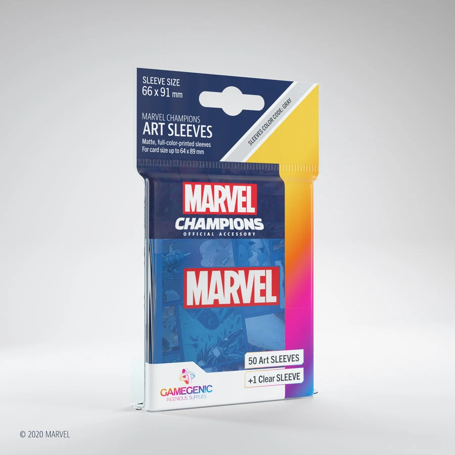 Gamegenic - Marvel Champions Art Sleeves - Marvel Blue (50ct) May 23-29, 2022 1 Gamegenic - Marvel Champions Art Sleeves - Marvel Blue (50ct) May 23-29, 2022