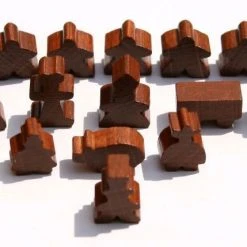 Hans Im Glück Carcassonne: Meeple - Complete Toy Figure Set (19 Pieces) (Wood Brown) Import Games