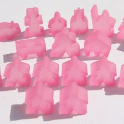 Hans Im Glück Carcassonne: Meeple - Complete Toy Figure Set (19 Pieces) (Frozen Pink)