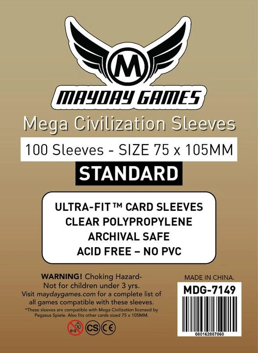 Mayday Games Mayday Sleeves - Mega Civilization Sleeves (75x105mm) 1 Mayday Games Mayday Sleeves - Mega Civilization Sleeves (75x105mm)