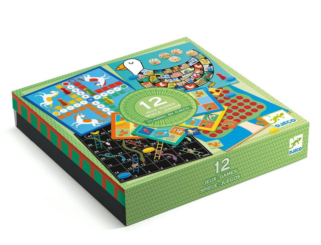 Djeco 12 Classic Board Games 1 Djeco 12 Classic Board Games