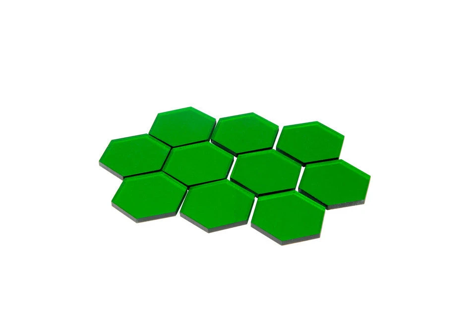 The Broken Token Broken Token - Transparent Green 34mm Hex Tiles (10) 1 The Broken Token Broken Token - Transparent Green 34mm Hex Tiles (10)