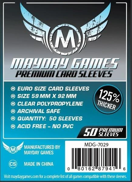Mayday Games Jun 13-19, 2022 Mayday Sleeves - Euro Card Sleeves - Premium 1 Mayday Games Jun 13-19, 2022 Mayday Sleeves - Euro Card Sleeves - Premium
