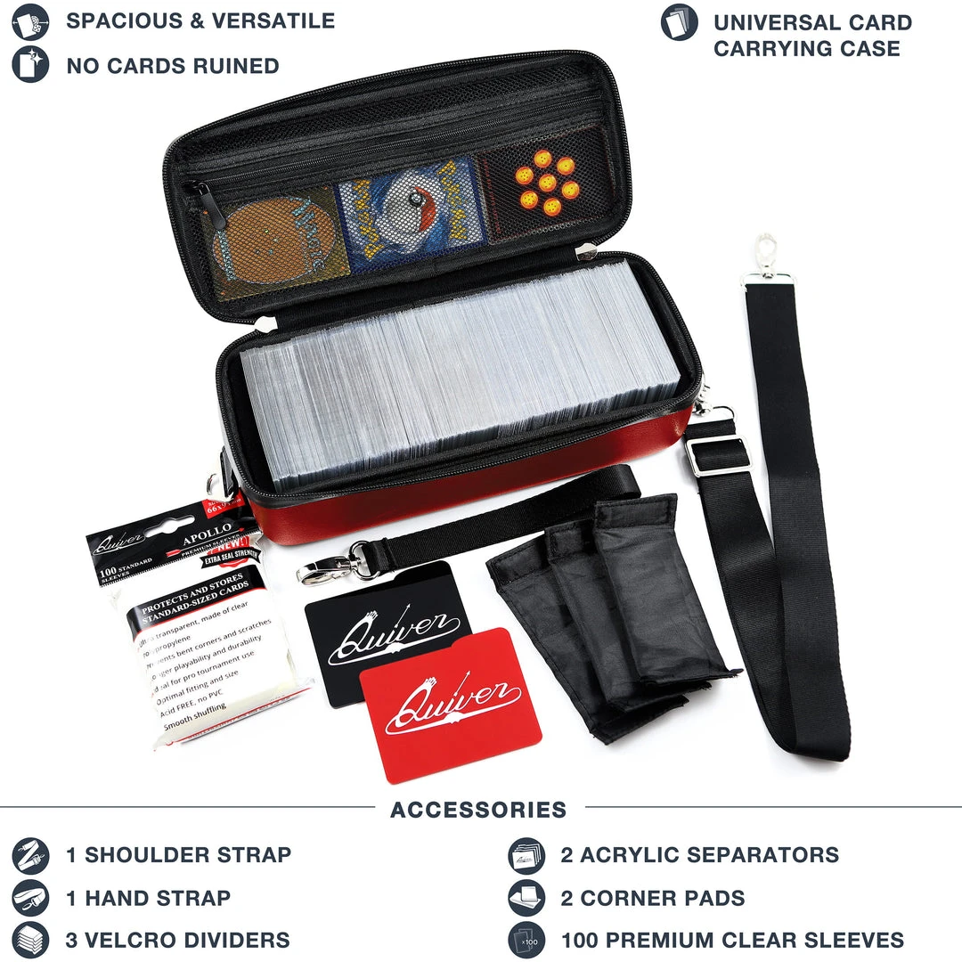 Quiver Time - Bolt Card Case (Red) Board Game Bags 3 Quiver Time - Bolt Card Case (Red) Board Game Bags