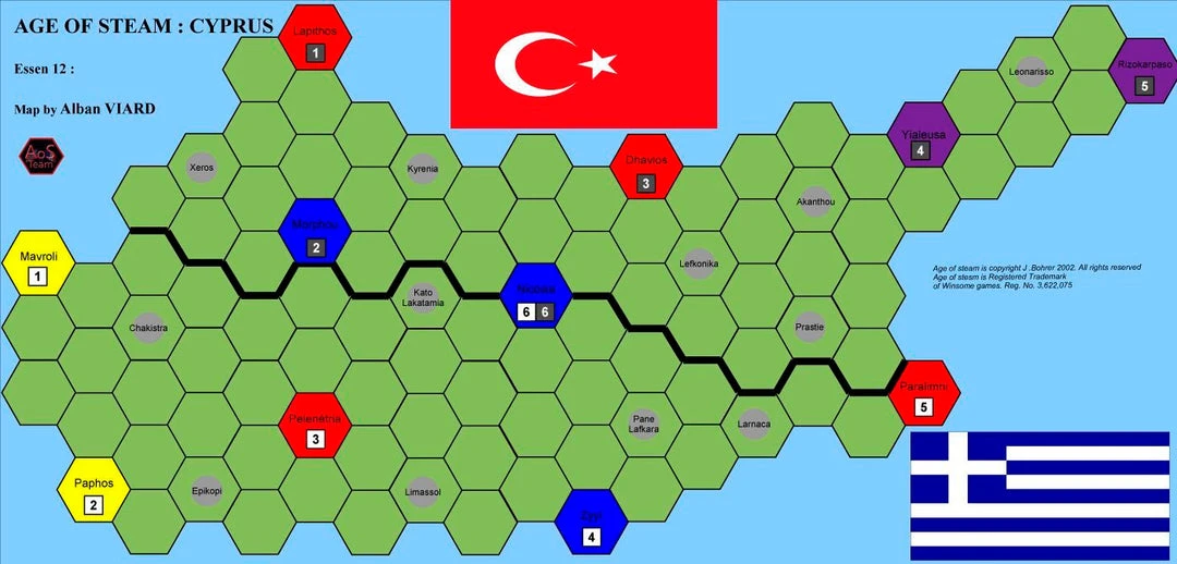 AVStudioGames Age Of Steam Expansion: Tibet And Cyprus (Import) Board Games 1 AVStudioGames Age Of Steam Expansion: Tibet And Cyprus (Import) Board Games