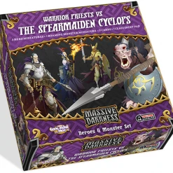 CMON Limited Massive Darkness: Heroes & Monster Set - Warrior Priests Vs The Spearmaiden Cyclops