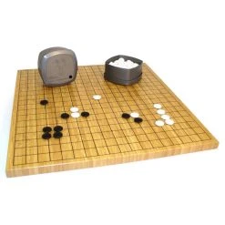 WorldWise Imports Board Games Go: Reversible Bamboo Board W 7mm Stones